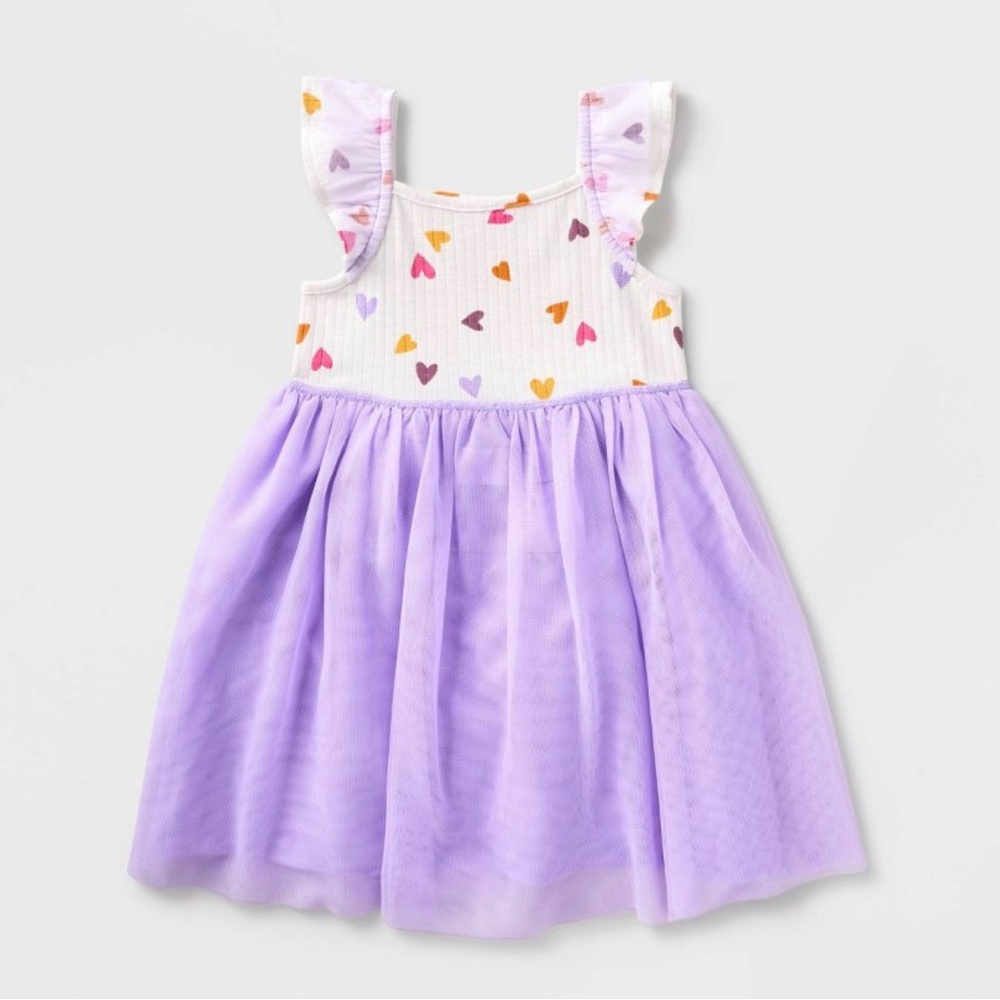 Toddler Girls' Adaptive Flutter Sleeve Tulle Dress